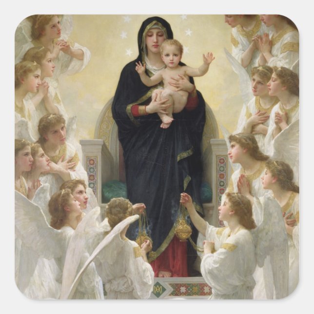 The Virgin with Angels, 1900 Square Sticker (Front)