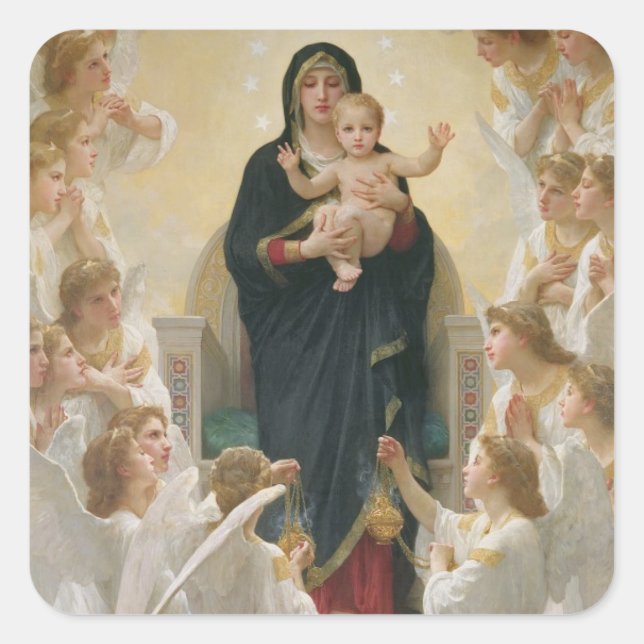 The Virgin with Angels, 1900 Square Sticker (Front)