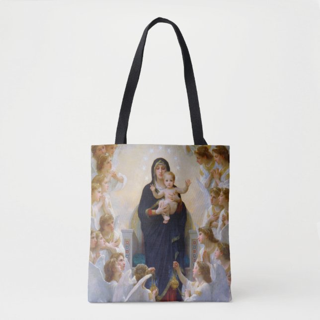 The Virgin with Angels, Bouguereau Tote Bag (Front)