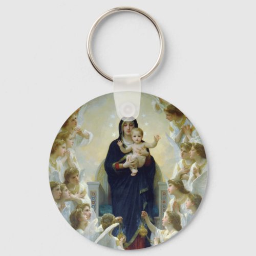 The Virgin with Angels by Bougeureau Keychain