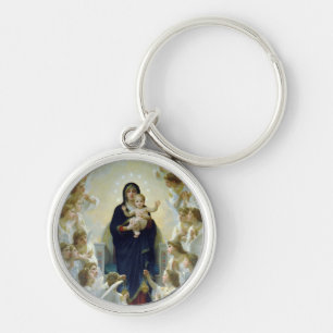 The Virgin with Angels by Bougeureau Keychain