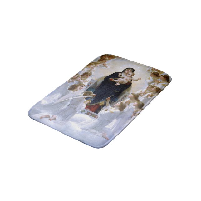 The Virgin with Angels by William Bouguereau Bath Mat (Angled)