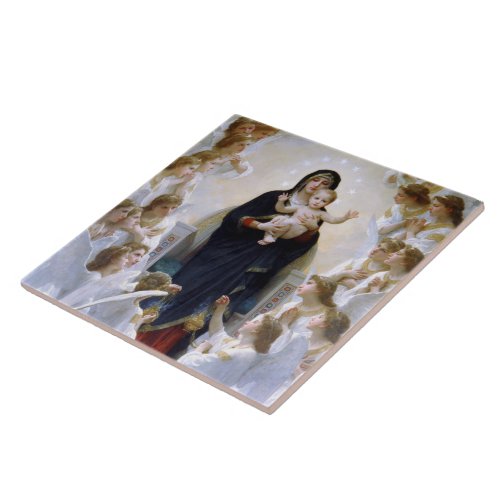 The Virgin with Angels by William Bouguereau Ceramic Tile