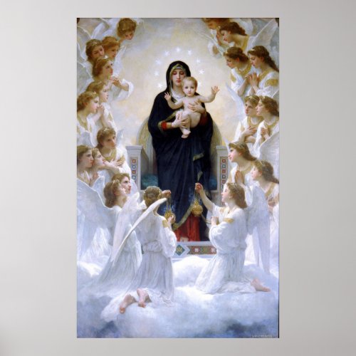 The Virgin with Angels by William Bouguereau Poster