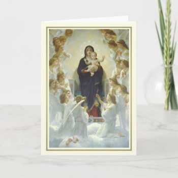 The Virgin With Angels Card by Vintagearian at Zazzle