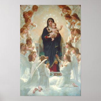 The Virgin With Angels Poster by Xuxario at Zazzle