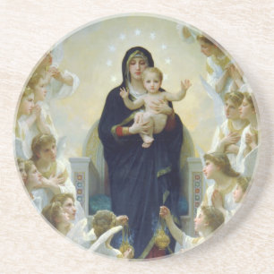 The Virgin with Angels Poster by Bougeureau Drink Coaster