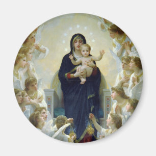 The Virgin with Angels Poster by Bougeureau Magnet
