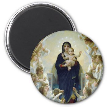 The Virgin With Angels Poster By Bougeureau Magnet by The_Masters at Zazzle