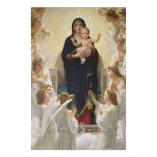 The Virgin With Angels -William-Adolphe Bouguereau Faux Canvas Print