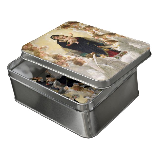 The Virgin With Angels -William-Adolphe Bouguereau Jigsaw Puzzle (Lid Open)