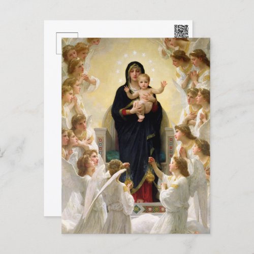 The Virgin With Angels _William_Adolphe Bouguereau Postcard