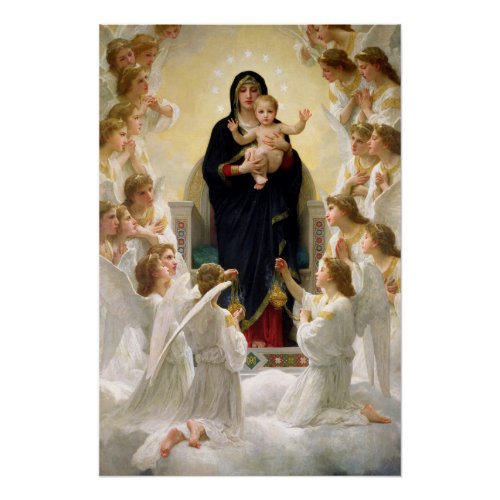 The Virgin With Angels _William_Adolphe Bouguereau Poster