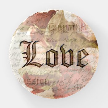 The Virtues Of Love Vintage Roses Wedding Paperweight by gothicbusiness at Zazzle