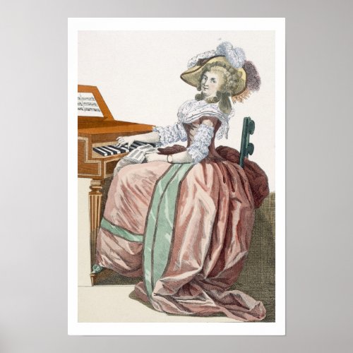 The Virtuosa in a Dress a lAnglaise with a Marl Poster