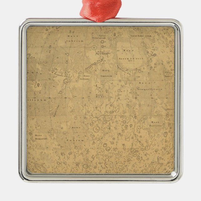 The visible side of the moon surface map metal ornament (Front)