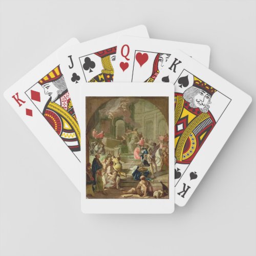 The Vision of St Benedict c1760 Poker Cards