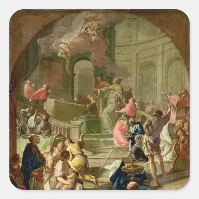 The Vision of St. Benedict, c.1760 Square Sticker (Front)