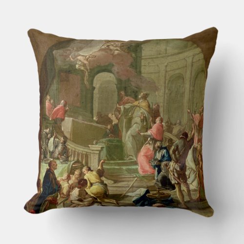 The Vision of St Benedict c1760 Throw Pillow