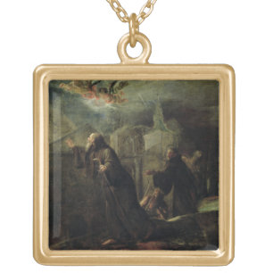 The Vision of St. Francis of Paola Gold Plated Necklace