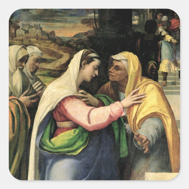 The Visitation, 1519 Square Sticker (Front)