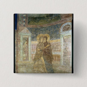 The Visitation, detail from the chapel interior Pinback Button