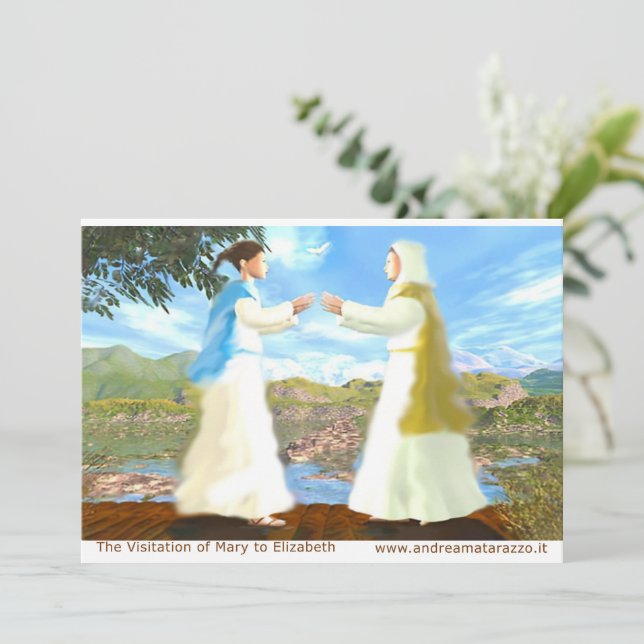 The Visitation of Mary To Elizabeth  Card (Standing Front)