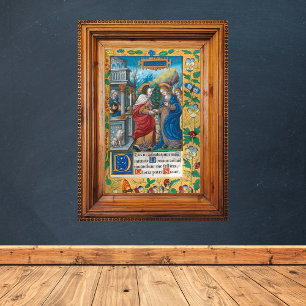 The Visitation of St Elizabeth Medieval Manuscript Poster