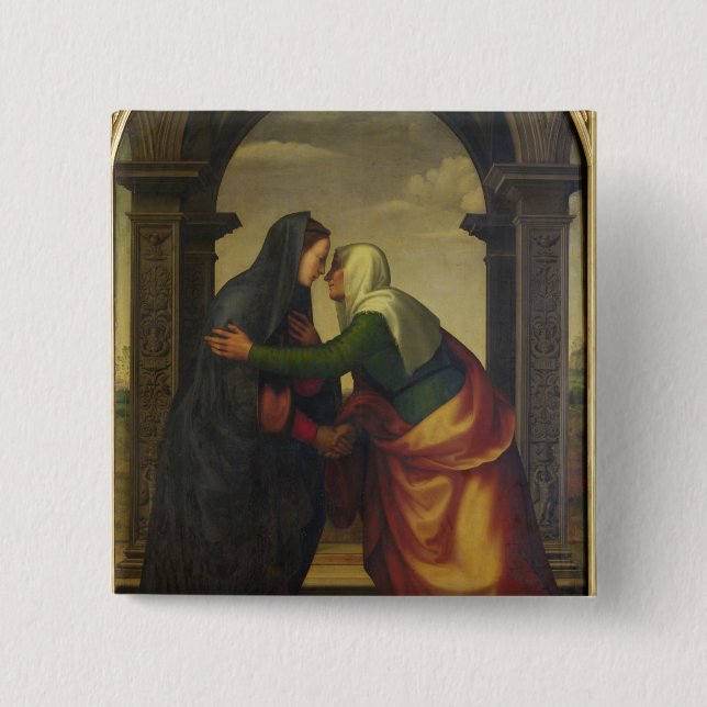 The Visitation of St. Elizabeth to the Virgin Mary Button (Front)