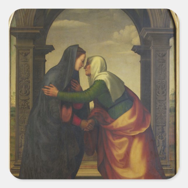 The Visitation of St. Elizabeth to the Virgin Mary Square Sticker (Front)