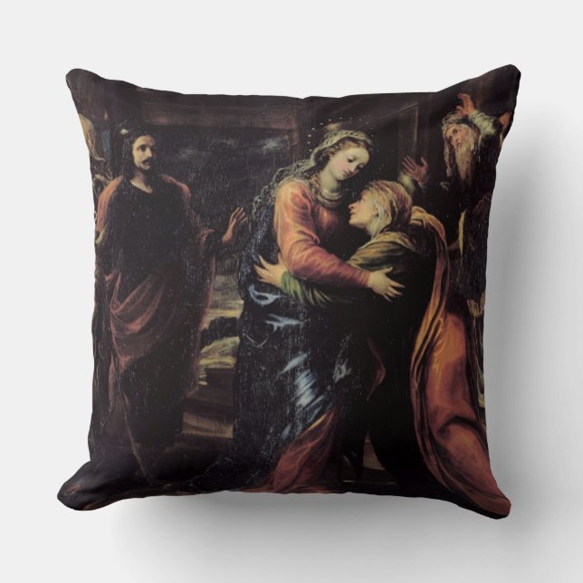 The Visitation Throw Pillow (Front)