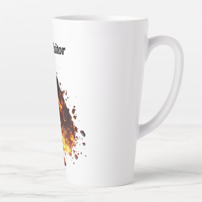 "The visitor" asteroid cosmic design Latte Mug (Right)