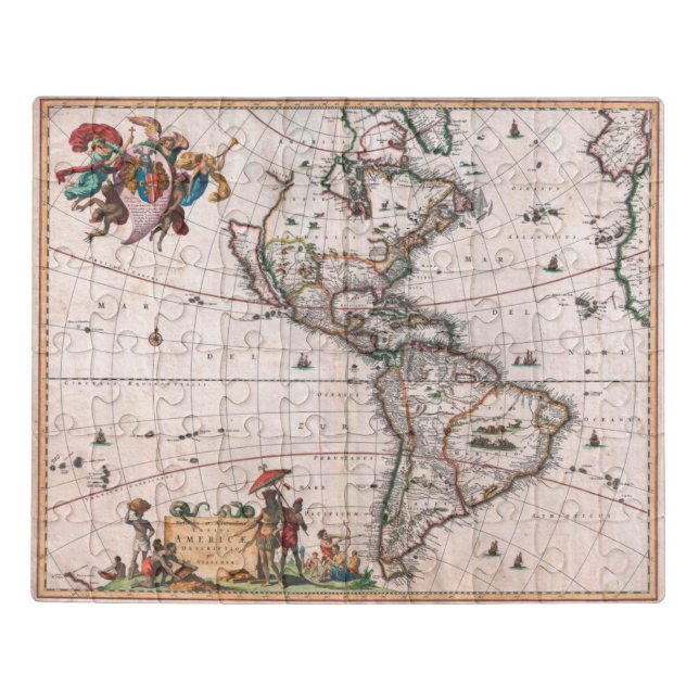 The Visscher map of the New World Jigsaw Puzzle (Puzzle Horizontal)