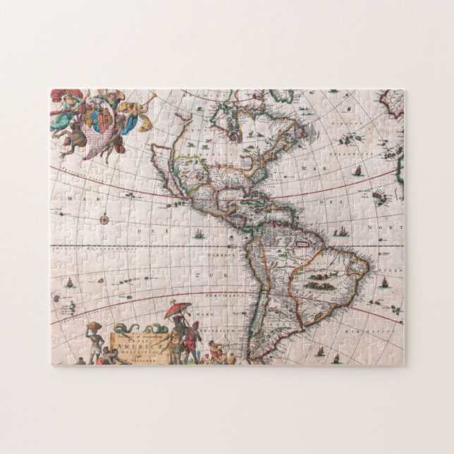 The Visscher map of the New World Jigsaw Puzzle (Horizontal)