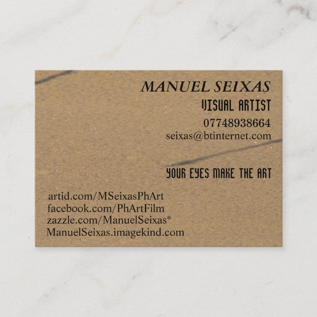 The Visual Artist Business Card (Front)
