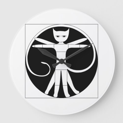 The Vitruvian Cat Large Clock