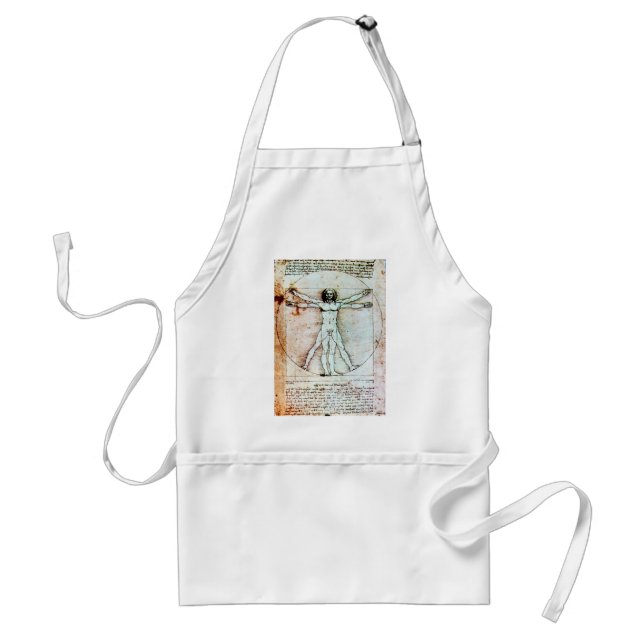 THE VITRUVIAN MAN  Antique  Parchment Adult Apron (Front)