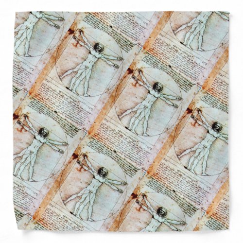 THE VITRUVIAN MAN Antique Parchment Bandana