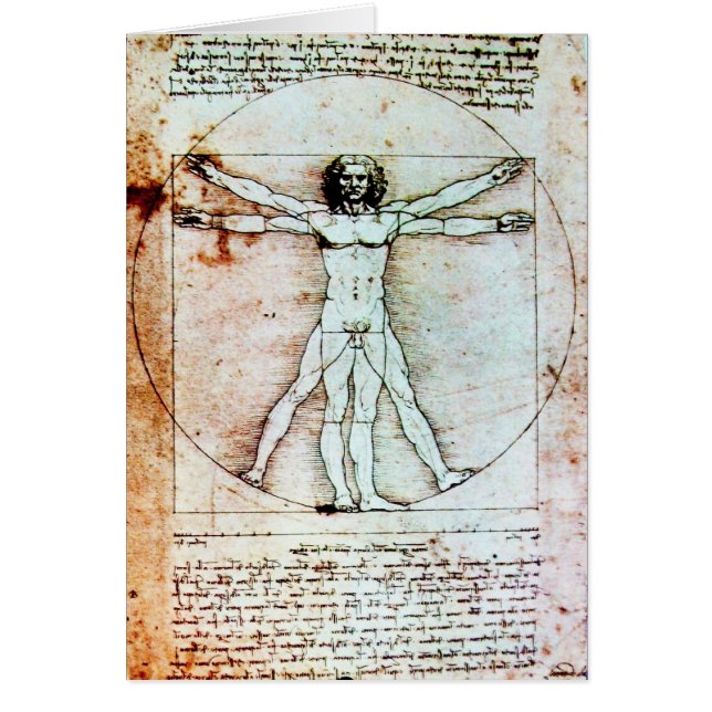 THE VITRUVIAN MAN  Antique Parchment Cards (Front)