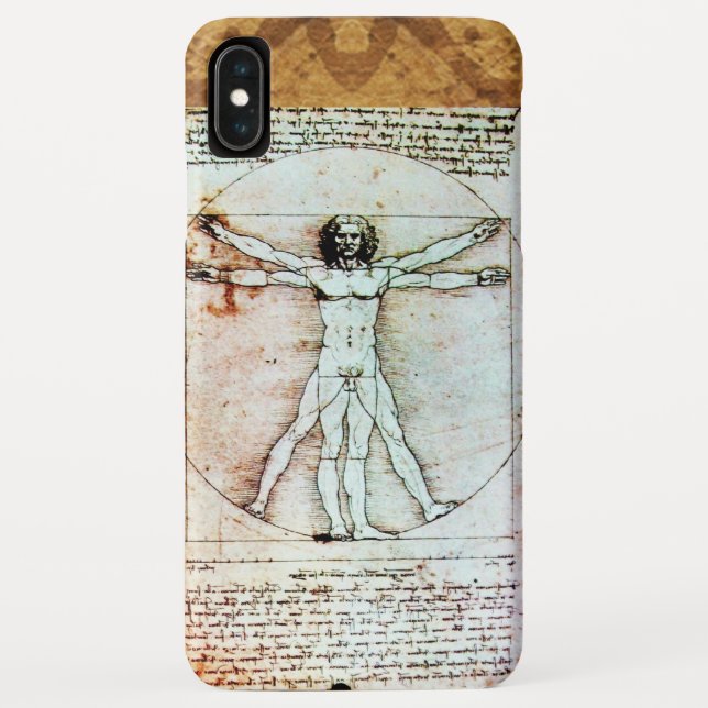 THE VITRUVIAN MAN Antique Parchment Case-Mate iPhone Case (Back)