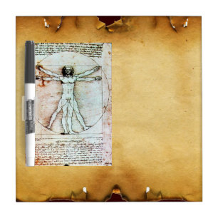 THE VITRUVIAN MAN Antique Parchment Dry-Erase Board
