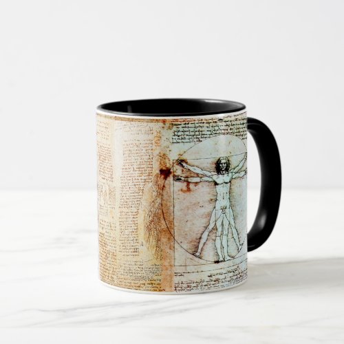 THE VITRUVIAN MAN  Antique  Parchment Mug