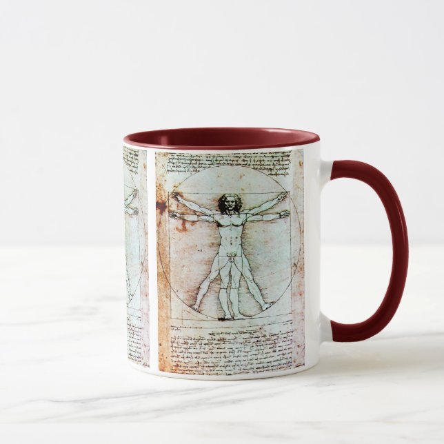THE VITRUVIAN MAN  Antique  Parchment Mug (Right)