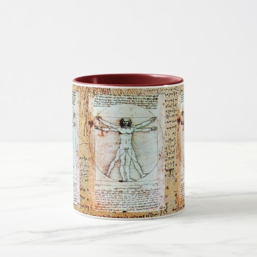 THE VITRUVIAN MAN  Antique  Parchment Mug