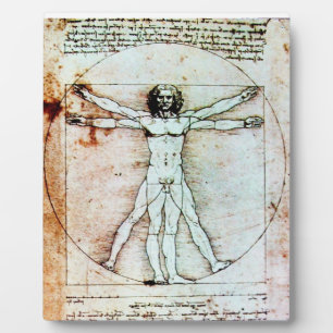 THE VITRUVIAN MAN Antique Parchment Plaque