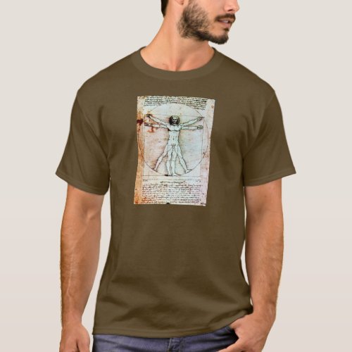 THE VITRUVIAN MAN  Antique  Parchment T_Shirt