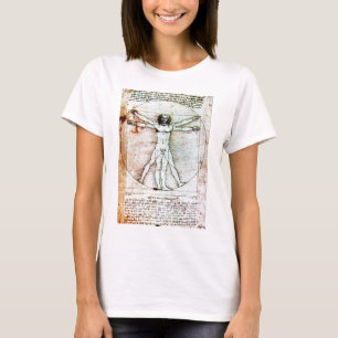THE VITRUVIAN MAN Antique Parchment T-Shirt