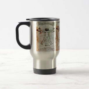 THE VITRUVIAN MAN Antique Parchment Travel Mug
