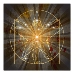 The Vitruvian Man In Pentagram Photo Print