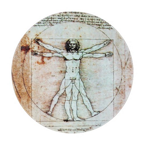 THE VITRUVIAN MAN Leonardo da Vinci Parchment  Cutting Board